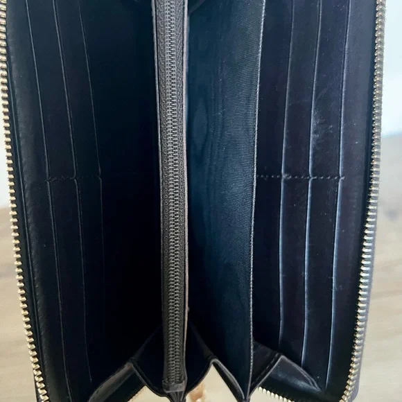 GUCCI GG Monogram Sherry Line Rania wallet with bamboo zipper pull in box - Picture 8 of 8